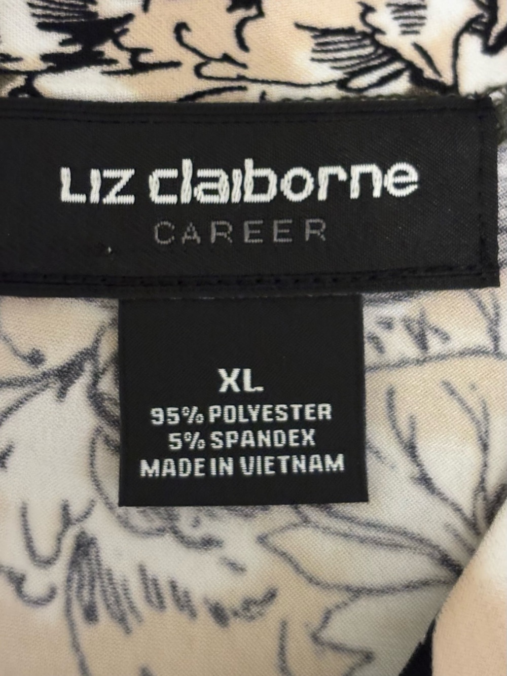 Liz Claiborne Olive Multi Floral Print Blouse - Picture 2 of 5